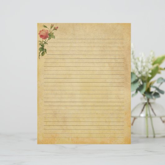 Zeitschriftenpapier für Vintage Rose (Stehend Vorderseite)