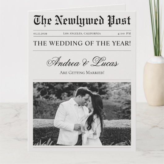 Zeitschriftenprogramm für große faltbare Hochzeitu Karte (Vorderseite)