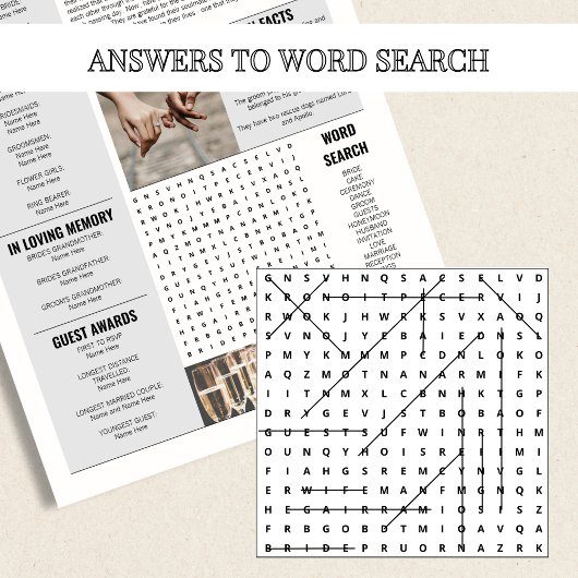 Zeitschriftensammlung zum Hochzeitsprogramm