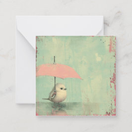 Zeitschriftenschätze & Regenfreuden: Minimal Bird Mitteilungskarte