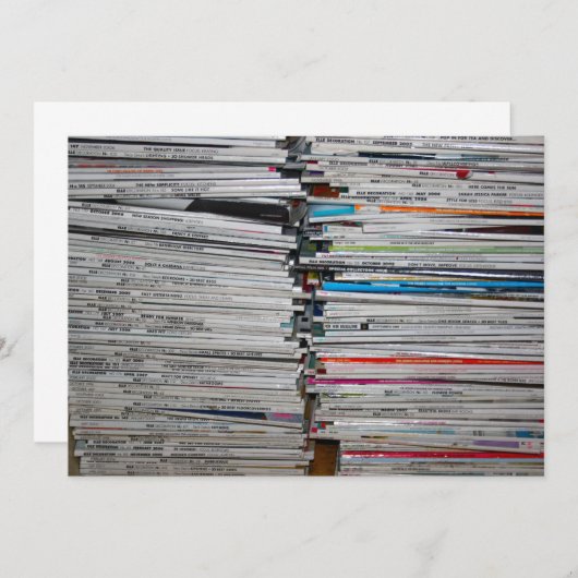 Zeitschriftenstapel - Einladung (Vorne/Hinten)