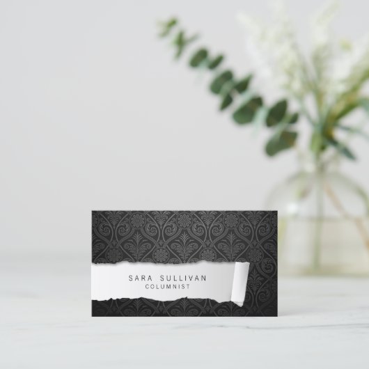 Zeitschriftenverlag mit abgerissenem Papier Visitenkarte (Stehend Vorderseite)