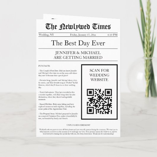 Zeitschriftenzeitschrift für Zeitungen Einladung (Rückseite)