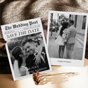 Zeitschriftenzeitschrift Hochzeit retten Datum Einladung