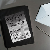 Zeitschriftenzeitschrift Hochzeit retten Datum Einladung