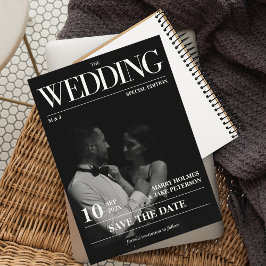 Zeitschriftenzeitschrift Hochzeit retten Datum Einladung
