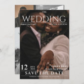 Zeitschriftenzeitschrift Hochzeit retten Datum Einladung (Vorne/Hinten)