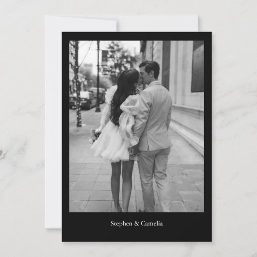 Zeitschriftenzeitschrift Hochzeit retten Datum Einladung (Rückseite)