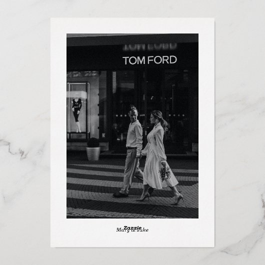 Zeitschriftenzeitung Hochzeitsstipendiat Save the Folieneinladung (Rückseite)