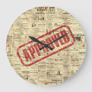 Zeitstempel: Vintage Approved-Uhr Große Wanduhr