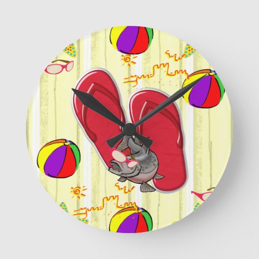 Zeituhr für Beach House Runde Wanduhr (Vorderseite)