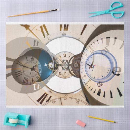 Zeituhren 20 x 30 Decoupage Seidenpapier (Basteln)