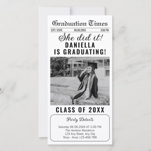 Zeitung 2025 Abschluss Einladung (Vorderseite)