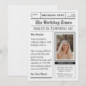 Zeitung 50. Geburtstag Funny Magazine Cover Foto Einladung (Vorne/Hinten)