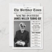 Zeitung 60. Geburtstagsparty Einladung & Programm (Vorderseite)