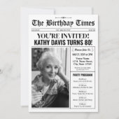 Zeitung 80. Geburtstag Einladungen mit Programm (Vorderseite)