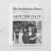 Zeitung Abschluss des modernen Fotos Save the Date (Vorderseite)