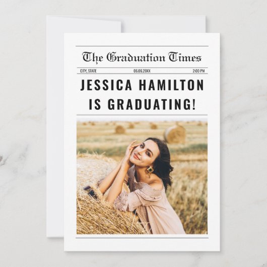 Zeitung Abschluss Einzigartigkeit 2025 Einladung (Vorderseite)