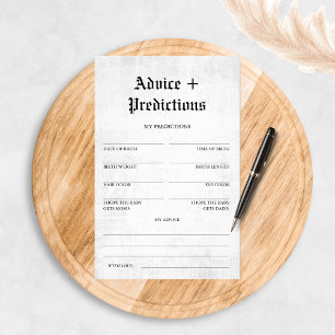 Zeitung Baby Shower-Spiel mit Ratschlägen und Vorh Flyer