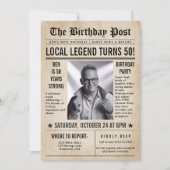 Zeitung Birthday News Funny Humors Men 50. Einladung (Vorderseite)