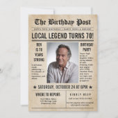 Zeitung Birthday News Funny Humors Men 70. Einladung (Vorderseite)