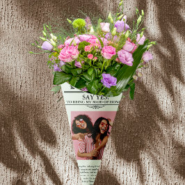 Zeitung Blume Wrap Foto Trauzeugin Geschenkpapier