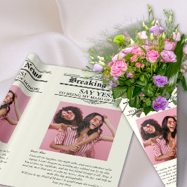 Zeitung Blume Wrap Foto Trauzeugin Geschenkpapier