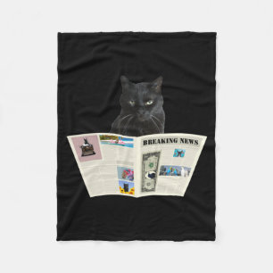 Zeitung Breaking News Schwarze Katze Au Journal Fleecedecke