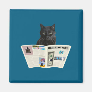 Zeitung Breaking News Schwarze Katze Au Journal Magnet