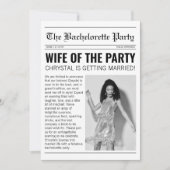 Zeitung Chic Bachelorette Wochenende Einladung (Vorderseite)