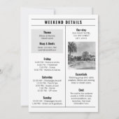 Zeitung Chic Bachelorette Wochenende Einladung (Rückseite)