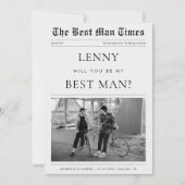 Zeitung Custom Foto Einmaliger Trauzeuge Vorschlag Einladung (Vorderseite)