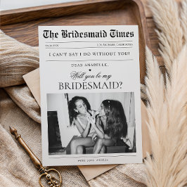 Zeitung Custom Foto Einzigartiger Vorschlag Brides Einladung