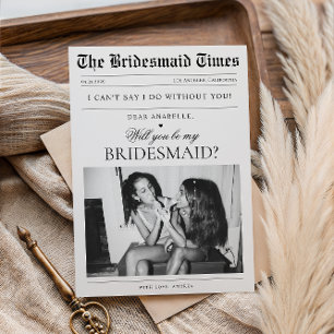 Zeitung Custom Foto Einzigartiger Vorschlag Brides Einladung