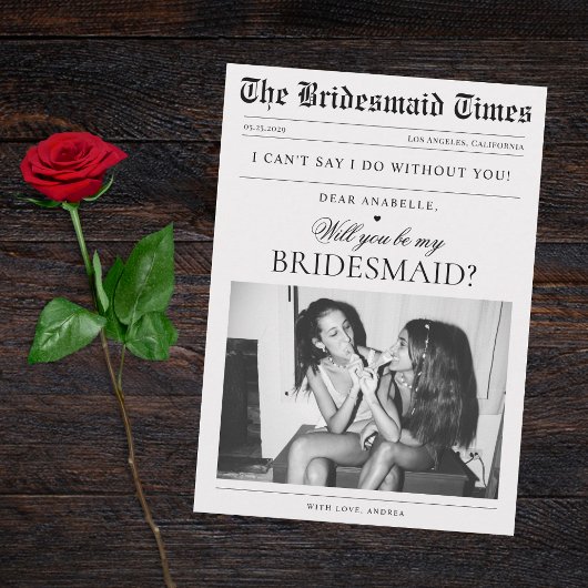 Zeitung Custom Foto Einzigartiger Vorschlag Brides Einladung