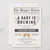 Zeitung Ein Baby ist das Party mit Windeln Einladung (Vorderseite)