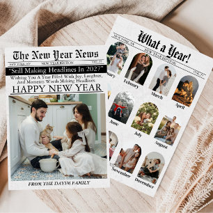 Zeitung Einzigartig Spaß Was Für Ein Jahr Neujahr Feiertagskarte