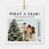 Zeitung Einzigartig Was für ein Jahr Foto Weihnach Keramikornament (Rückseite)