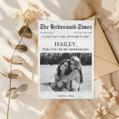 Zeitung Einzigartige Bridesmaid Foto Einladung
