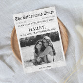 Zeitung Einzigartige Bridesmaid Foto Einladung