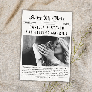 Zeitung Einzigartige Elegante Foto-Hochzeit Save The Date