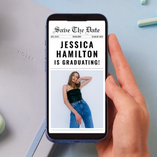 Zeitung Einzigartige Klasse des Fotos 2025 Abschlu Save The Date