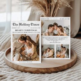 Zeitung Einzigartige Weihnachtsfamilie 4 Fotos Feiertagskarte