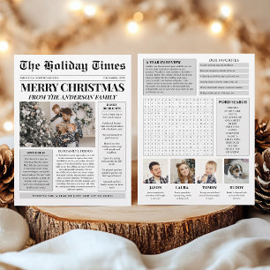 Zeitung Einzigartige Weihnachtsfoto-Feiertagskarte