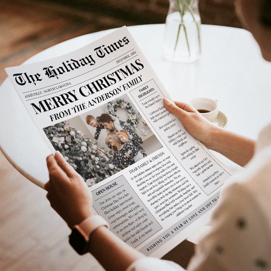 Zeitung Einzigartige Weihnachtskarte Foto