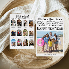 Zeitung Einzigartiger Spaß - ein Jahr Neues Jahr 2 Feiertagskarte