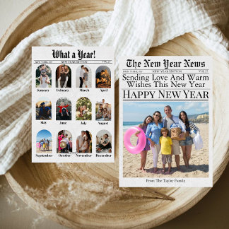 Zeitung Einzigartiger Spaß - ein Jahr Neues Jahr 2 Feiertagskarte