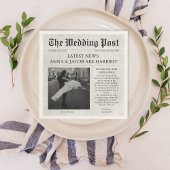 Zeitung Einzigartiger Spaß Fakten Foto Hochzeit Serviette