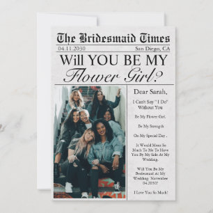 Zeitung Einzigartiger Spaß Foto Blumenmädchen Antr Einladung