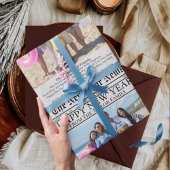 Zeitung Einzigartiger Spaß Foto glücklich Neues Ja Geschenkpapier